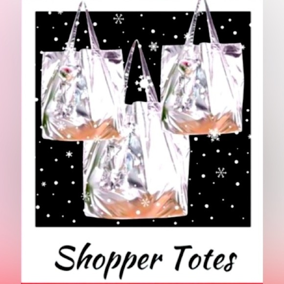 TOTE BAGS. PINK SILVER BLACK-NWT - Picture 1 of 1
